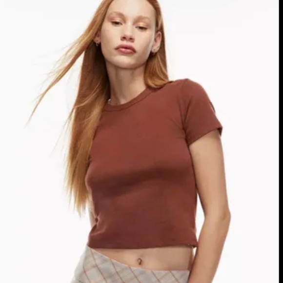 Aritzia Tops - Aritzia Sunday Best Little Ribbed
Tee cognac